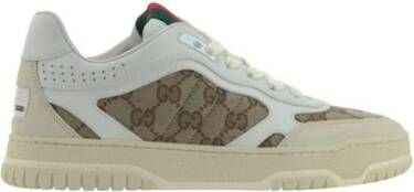 Gucci Gestructureerd Paneel Sneakers BeigeWhite Multicolor Dames