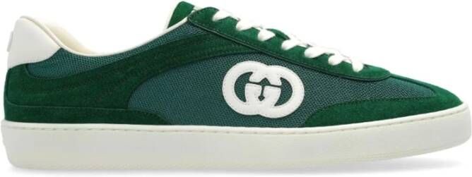 Gucci Groene Sneakers Mesh Logo Patch Green Heren