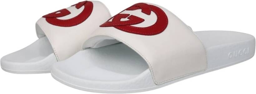 Gucci Interlocking G Leren Slide 'Wit' White Dames