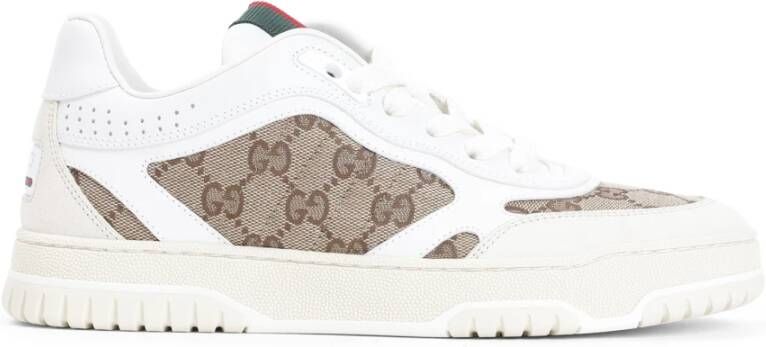 Gucci Ivory Beige Ebony Web Sneakers Multicolor Heren