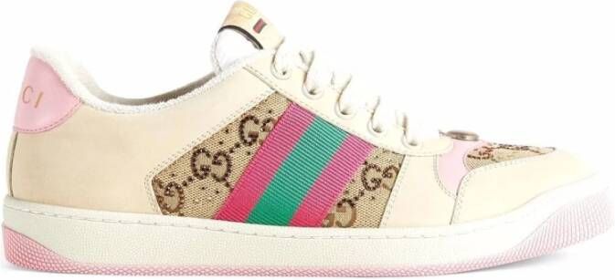 Gucci Kristalversierde GG Screener Sneakers Pink Dames