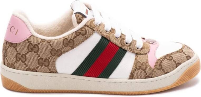 Gucci Lage GG Supreme stof sneakers Beige Dames