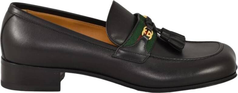 Gucci Leren Schoenen 100% Leren Zool Black Heren