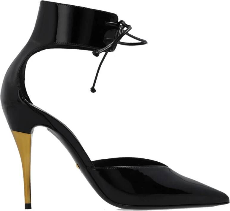 Gucci Leren pumps met metallic hak Black Dames