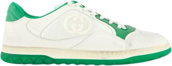 Gucci Off-White Groen Leren Sneakers White Heren