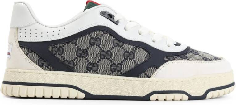 Gucci Re-Web Sneakers in Blauw en Wit Multicolor Heren