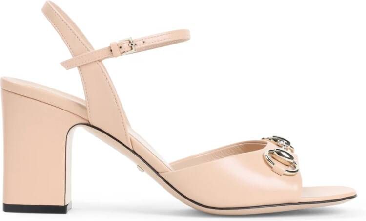 Gucci Roze Leren Horsebit Sandalen Pink Dames