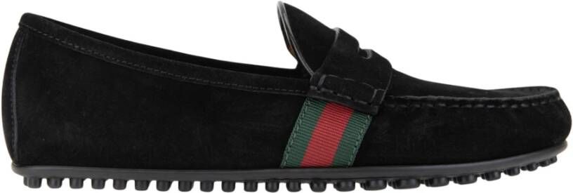 Gucci Suede Slip-On Loafers Black Heren