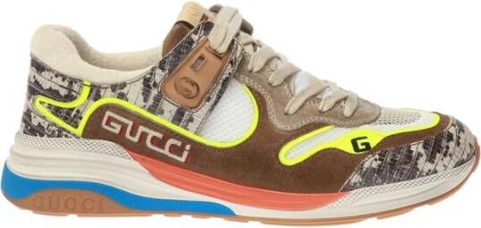 Gucci Ultrapace Rock Tejus Bedrukte Sneakers Brown Dames