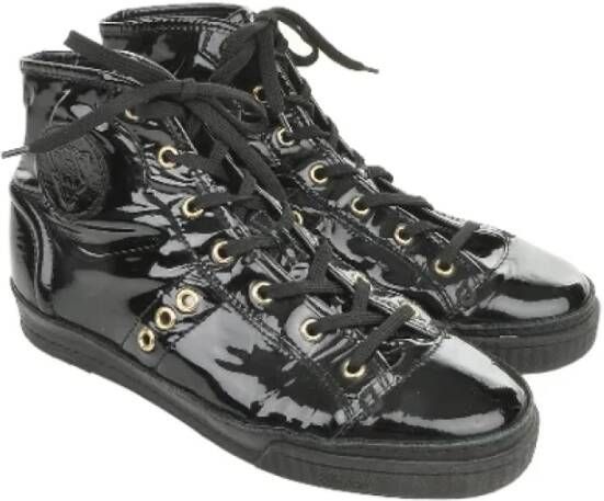 Gucci Vintage Gelakte Leren Sneakers Black Dames