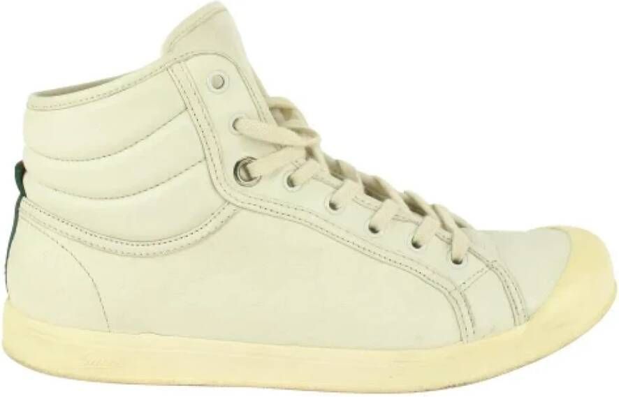 Gucci Vintage Leren Sneakers Beige Dames