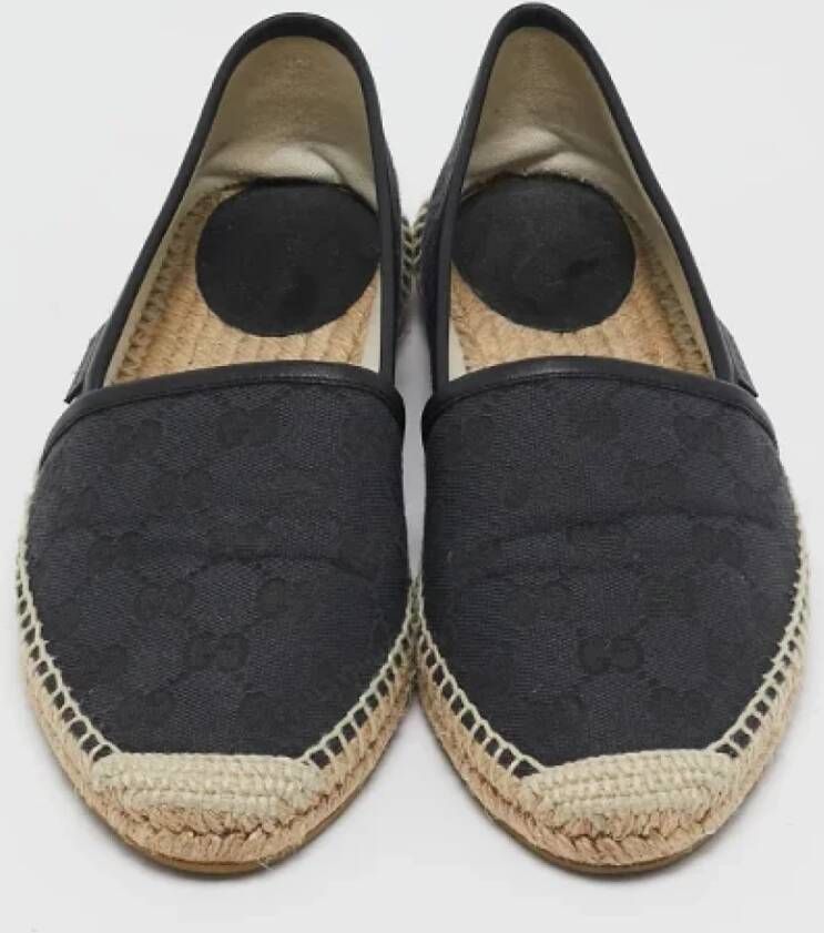 Gucci Vintage Pre-owned Canvas espadrilles Black Dames