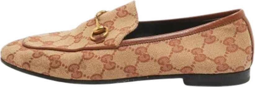 Gucci Vintage Pre-owned Canvas flats Beige Dames