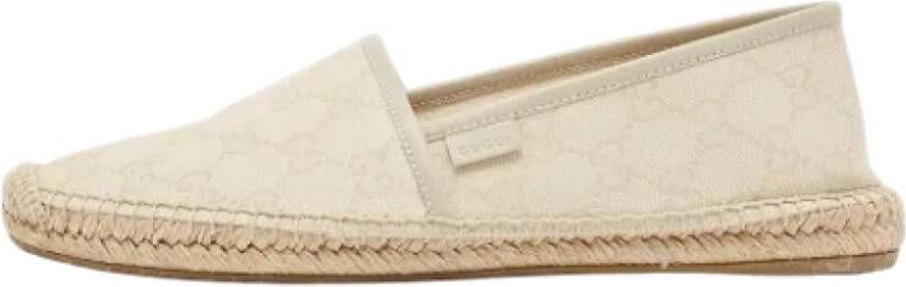 Gucci Vintage Pre-owned Canvas flats Beige Dames