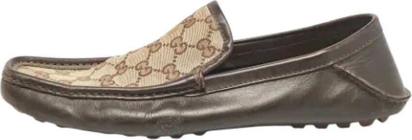 Gucci Vintage Pre-owned Canvas flats Brown Heren