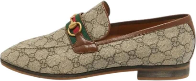 Gucci Vintage Pre-owned Canvas flats Brown Heren