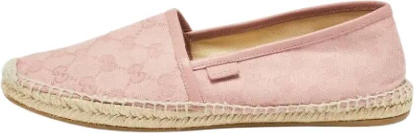 Gucci Vintage Pre-owned Canvas flats Pink Dames