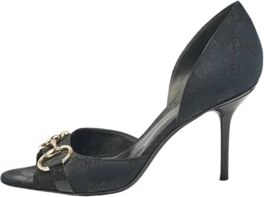 Gucci Vintage Pre-owned Canvas heels Black Dames