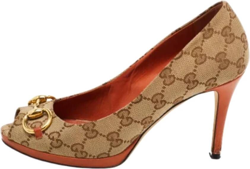 Gucci Vintage Pre-owned Canvas heels Brown Dames