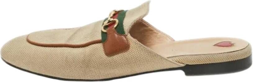 Gucci Vintage Pre-owned Canvas mules Beige Dames