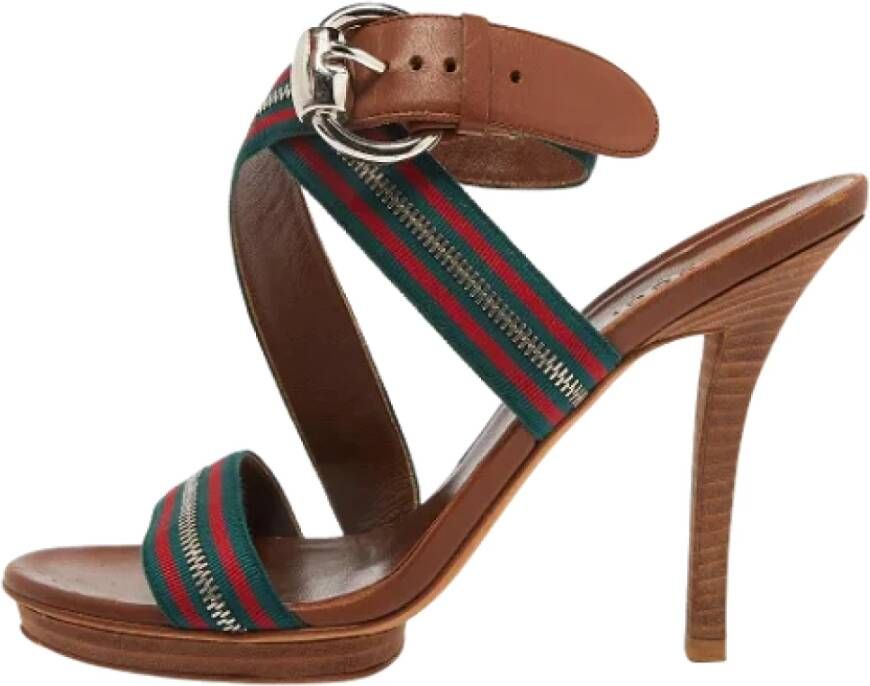 Gucci Vintage Pre-owned Canvas sandals Green Dames