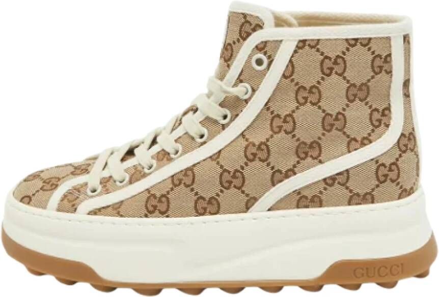 Gucci Vintage Pre-owned Canvas sneakers Beige Dames