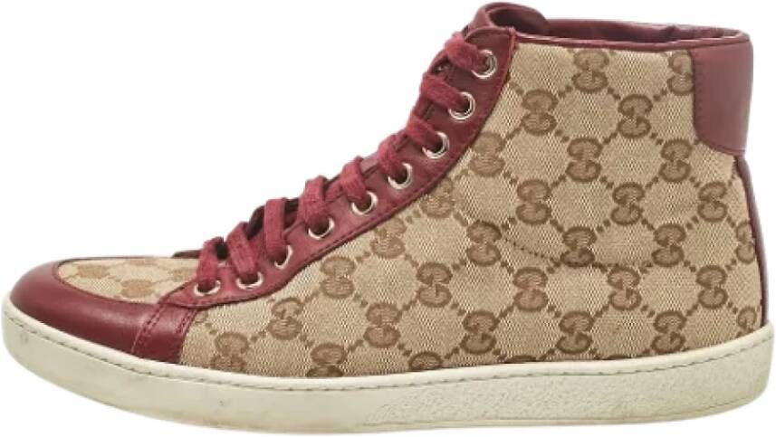 Gucci Vintage Pre-owned Canvas sneakers Brown Dames