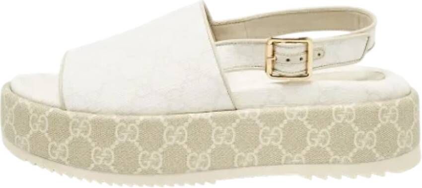 Gucci Vintage Pre-owned Coated canvas sandals White Dames