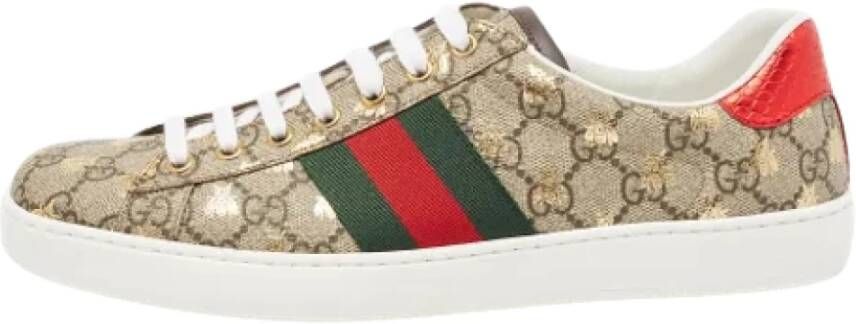 Gucci Vintage Pre-owned Coated canvas sneakers Beige Heren