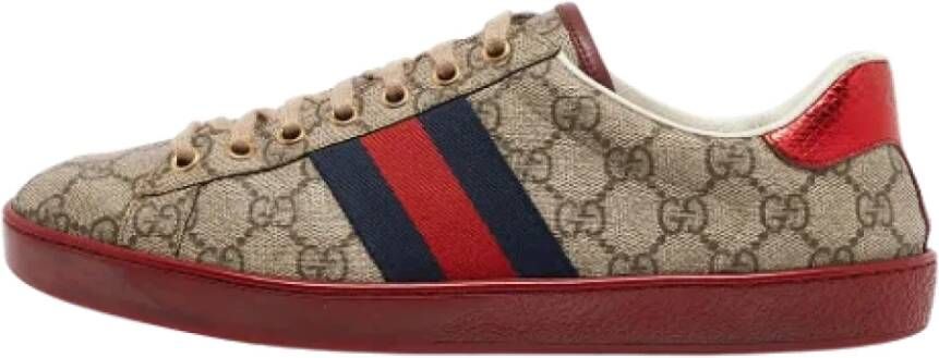 Gucci Vintage Pre-owned Coated canvas sneakers Beige Heren