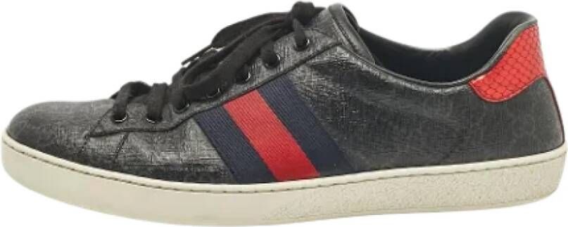 Gucci Vintage Pre-owned Coated canvas sneakers Black Heren