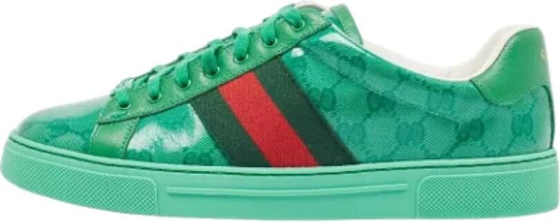 Gucci Vintage Pre-owned Coated canvas sneakers Green Heren