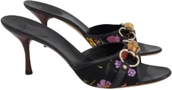 Gucci Vintage Pre-owned Cotton sandals Black Dames