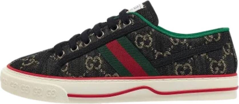 Gucci Vintage Pre-owned Denim sneakers Black Dames