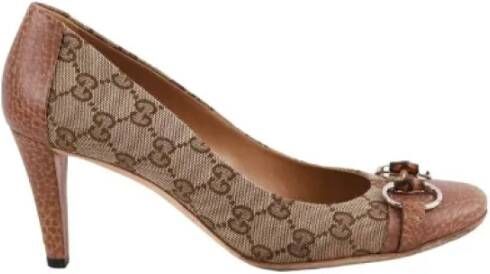 Gucci Vintage Pre-owned Fabric heels Brown Dames