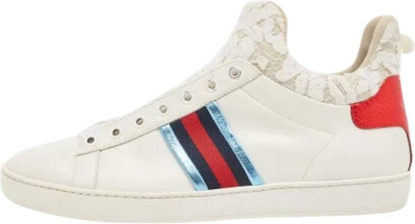 Gucci Vintage Pre-owned Lace sneakers White Dames