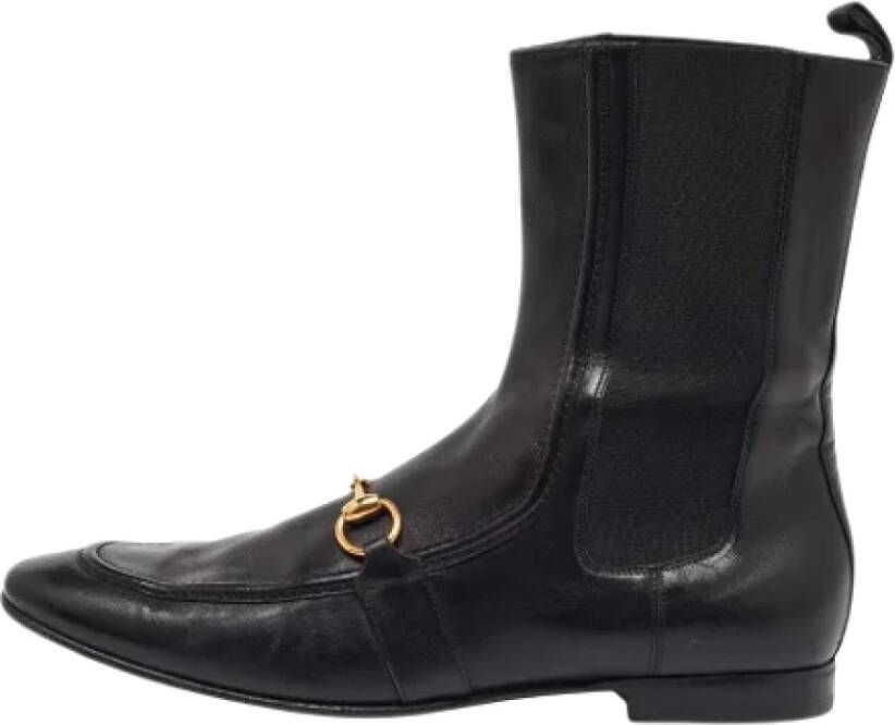 Gucci Vintage Pre-owned Leather boots Black Dames