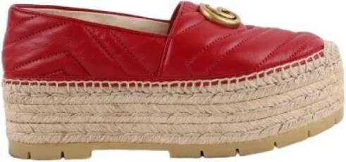 Gucci Vintage Pre-owned Leather espadrilles Red Dames