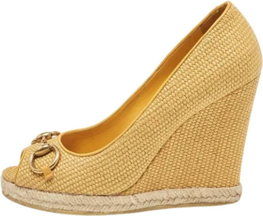 Gucci Vintage Pre-owned Leather espadrilles Yellow Dames