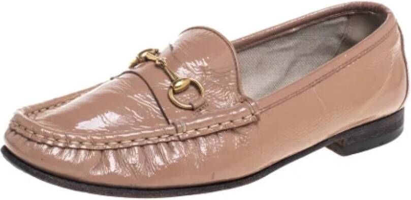 Gucci Vintage Pre-owned Leather flats Beige Dames