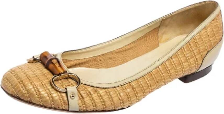 Gucci Vintage Pre-owned Leather flats Beige Dames