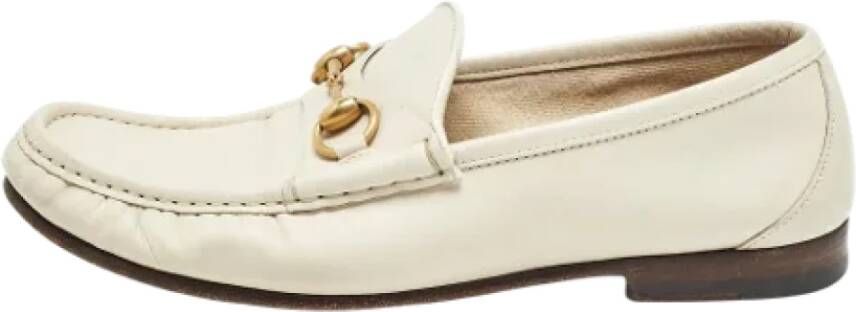 Gucci Vintage Pre-owned Leather flats Beige Heren