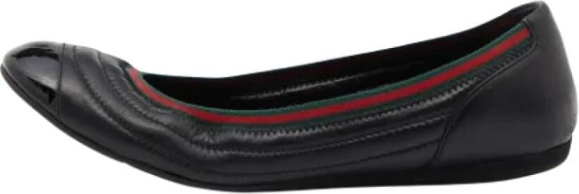 Gucci Vintage Pre-owned Leather flats Black Dames