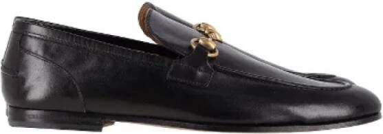 Gucci Vintage Pre-owned Leather flats Black Dames