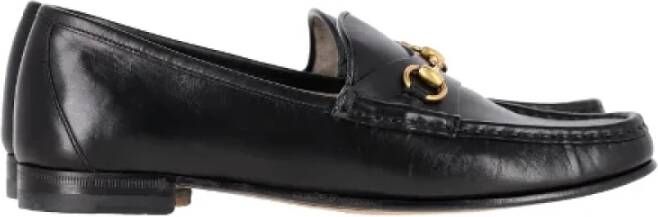 Gucci Vintage Pre-owned Leather flats Black Dames