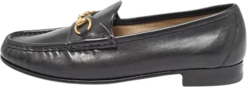 Gucci Vintage Pre-owned Leather flats Black Dames