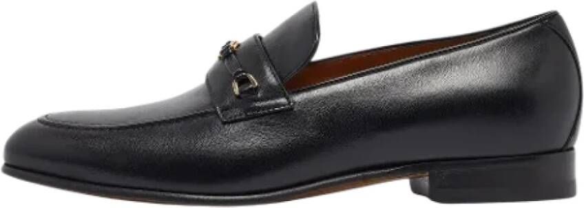 Gucci Vintage Pre-owned Leather flats Black Dames