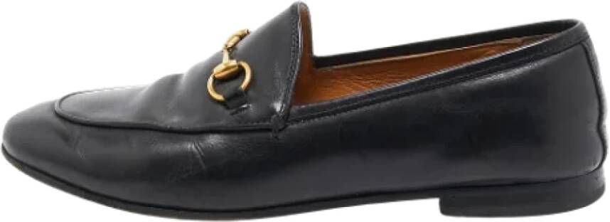 Gucci Vintage Pre-owned Leather flats Black Dames