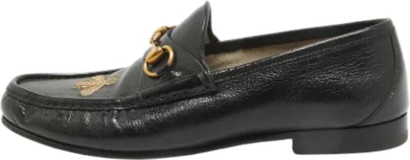 Gucci Vintage Pre-owned Leather flats Black Dames