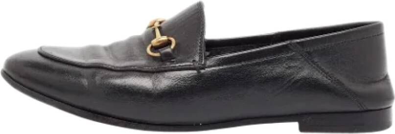 Gucci Vintage Pre-owned Leather flats Black Dames